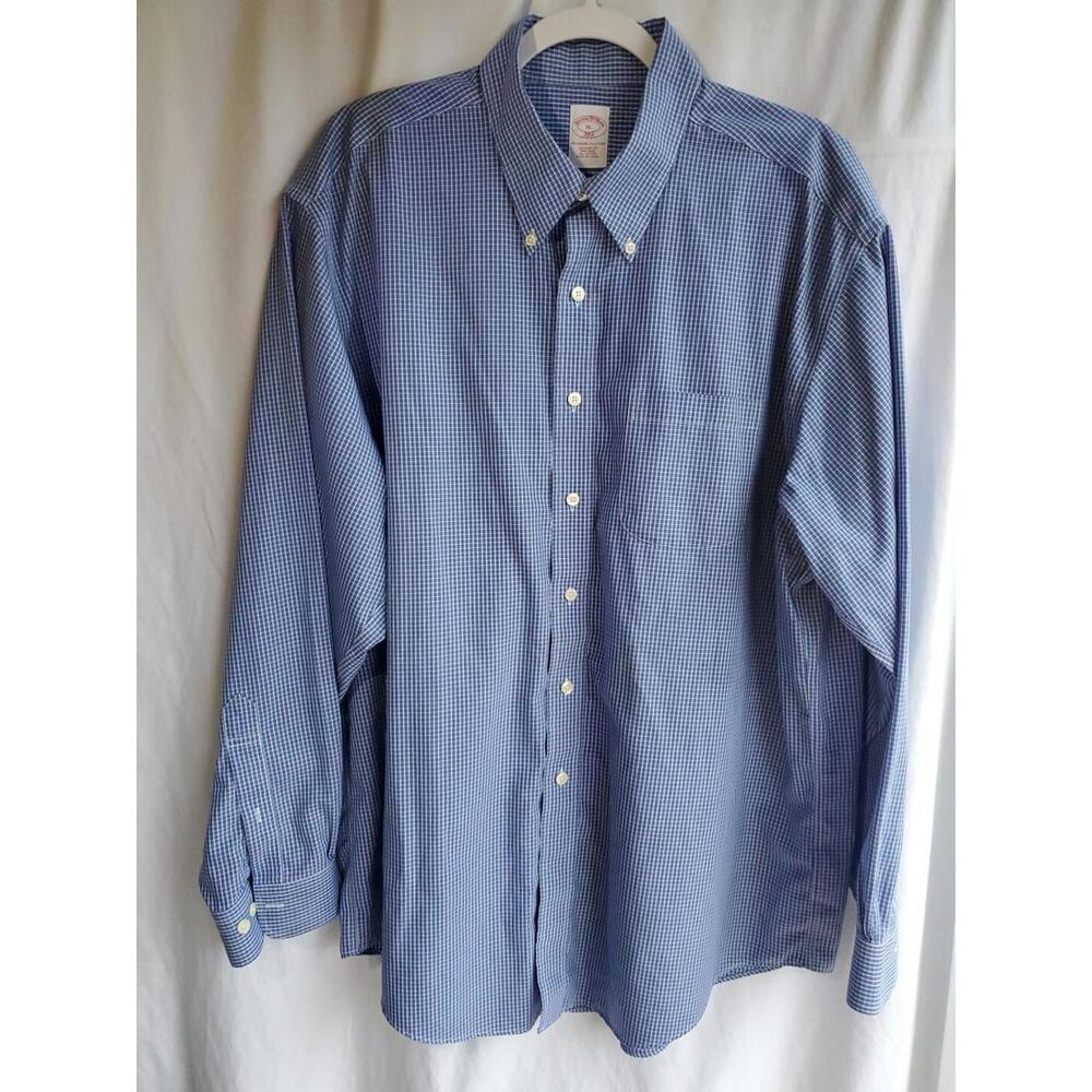 Brooks Brothers Longsleeve, Button Down, Xl, All Cotton Blue/White Checker Shirt